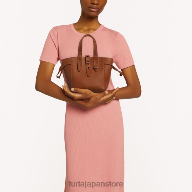 Furla ネットトートミニ 女性 アクセサリー 8B64V48 コニャックh